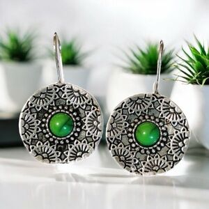 Green & Silver Earrings